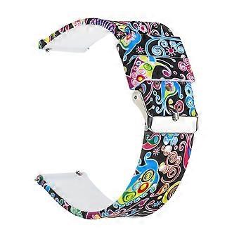 Replacement Watch Band 20mm Quick Release Silicone Strap for Garmin Venu Vivoactive Forerunner 245 645 Peahen Pattern