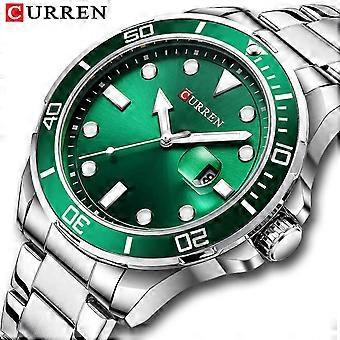 CURREN Reloj de cuarzo para hombre Reloj de pulsera clásico de moda masculina con correa de acero inoxidable Reloj analógico luminoso 3ATM resistente al agua con calendario