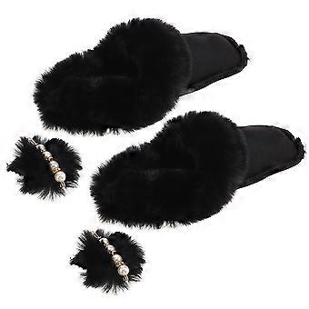 Cozy Plush Shoes Liner for Shoe with 1Pair Black Winter Boot Liner
