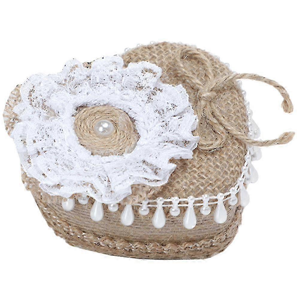 Engagement Ring Box Linen Covered Ring Box Rustic Ring Box compatible with Wedding Ceremony