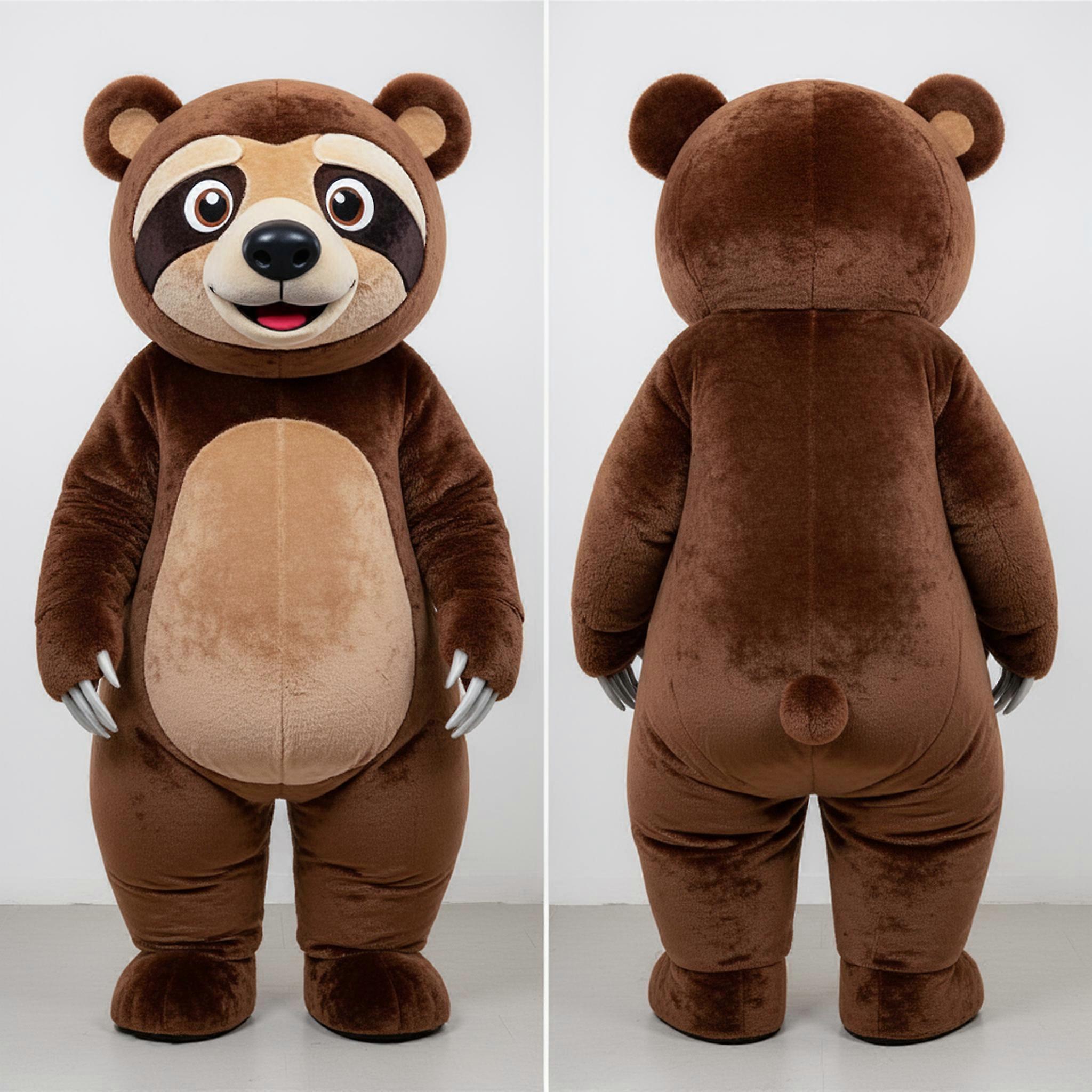 MASTICOT Chocolate Brown Cuddly Sloth Bear Mascot