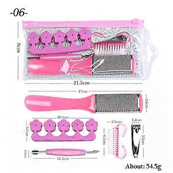Portable 5/6Pcs Manicure Pedicure Tool Manicure Care Kit Dead Skin Pusher Nail Clipper Nail File Polishing Block Grinding Tool