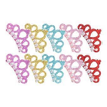 Pet Hair Accessories 10 Pcs Crown Shaped Dog Headdress Ideal For Masquerade Birthday Parties Assorted Color Soft Comfortable Design