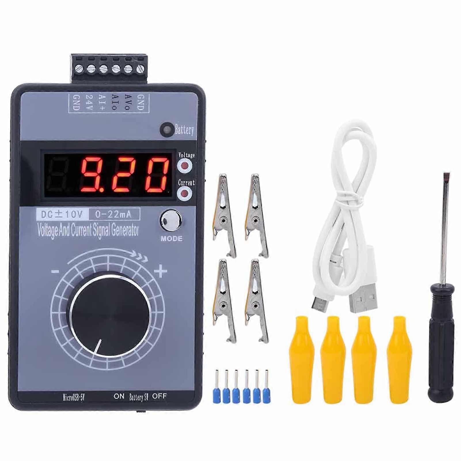 Current Voltage Signal Generator DC 0?10V 0/0?22mA Interface Analog Simulator 4 Digit Display for PLC Panel Debugging