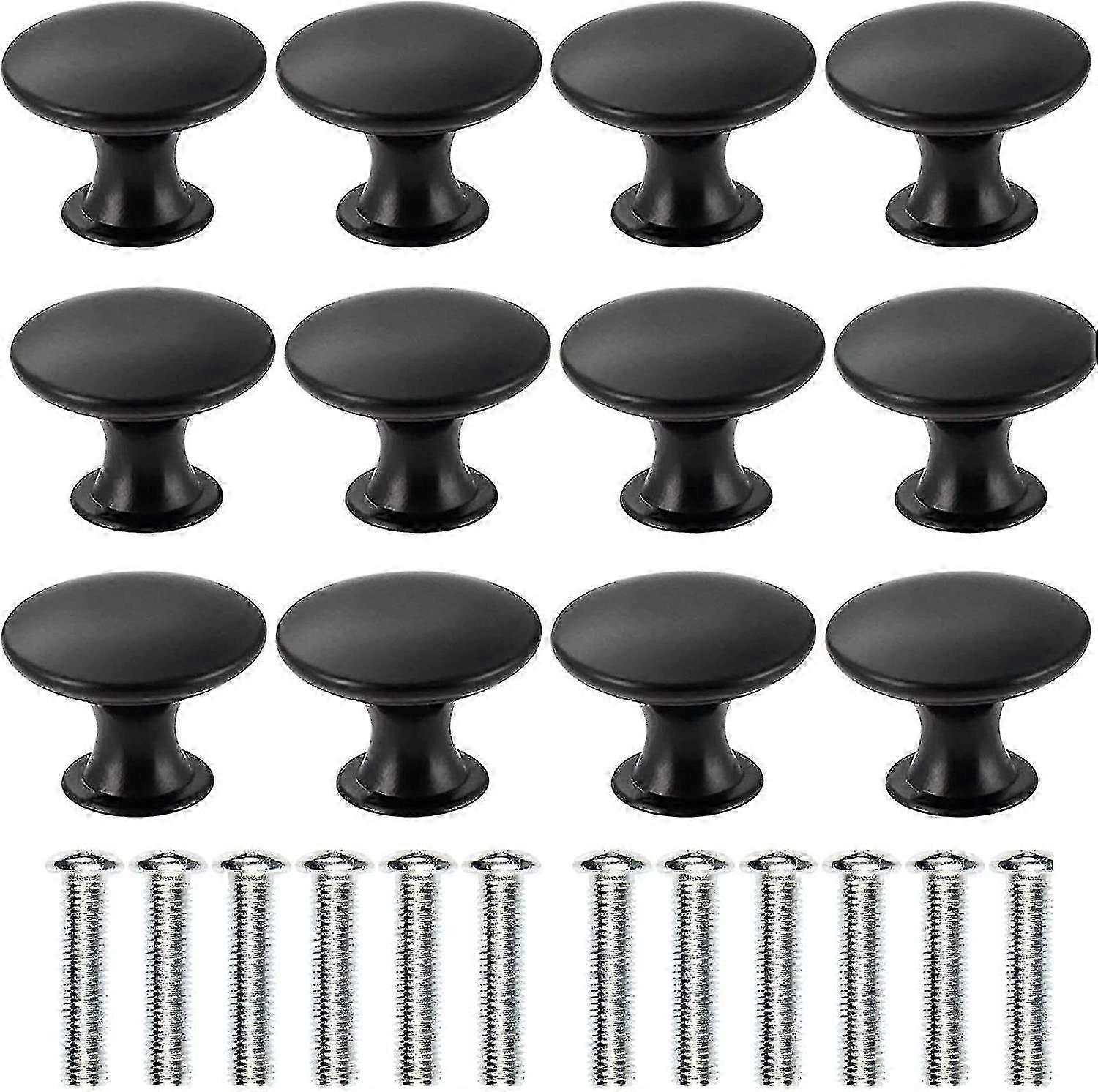 Set Of 12 Brass Drawer Knobs Handle,diameter 30mm,(black)