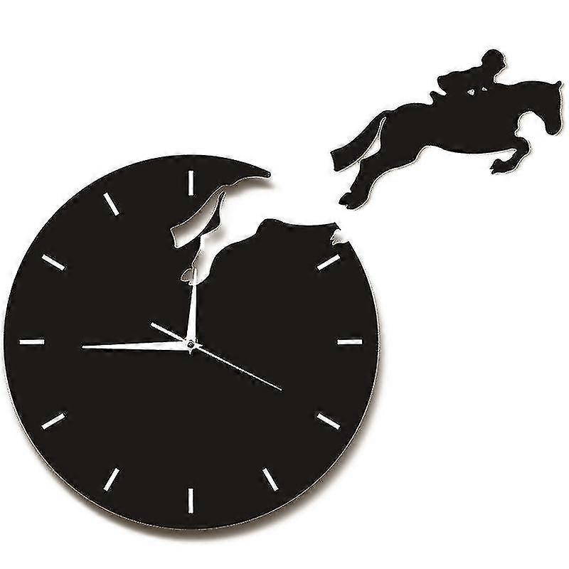 Jumping Horseback Design Wall Clock 3D Art Decor Wall Clock