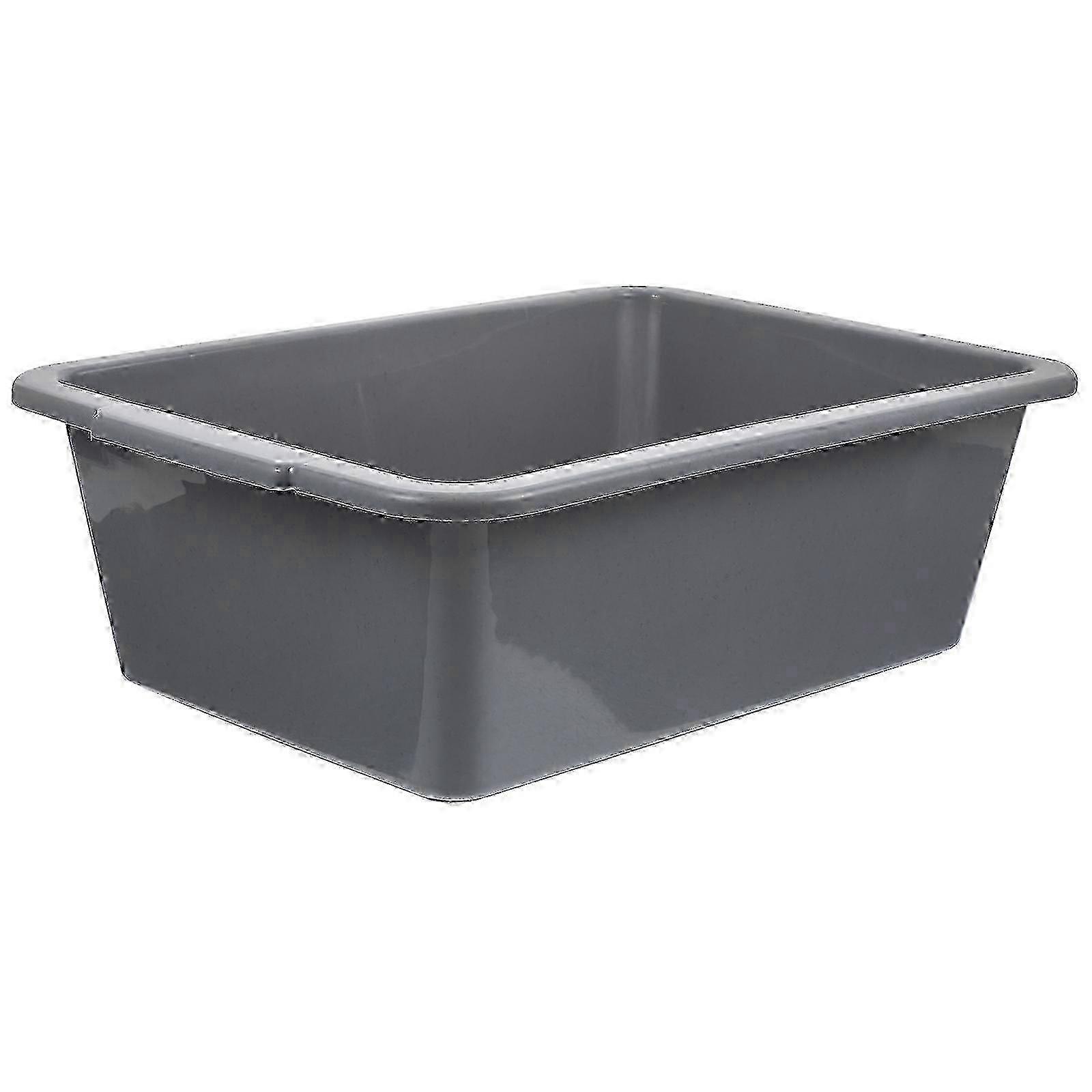 Plastic laundry basin rectangular 34x23.5x11cm with double side handles stackable34X23.5X11CMGreyMAX01