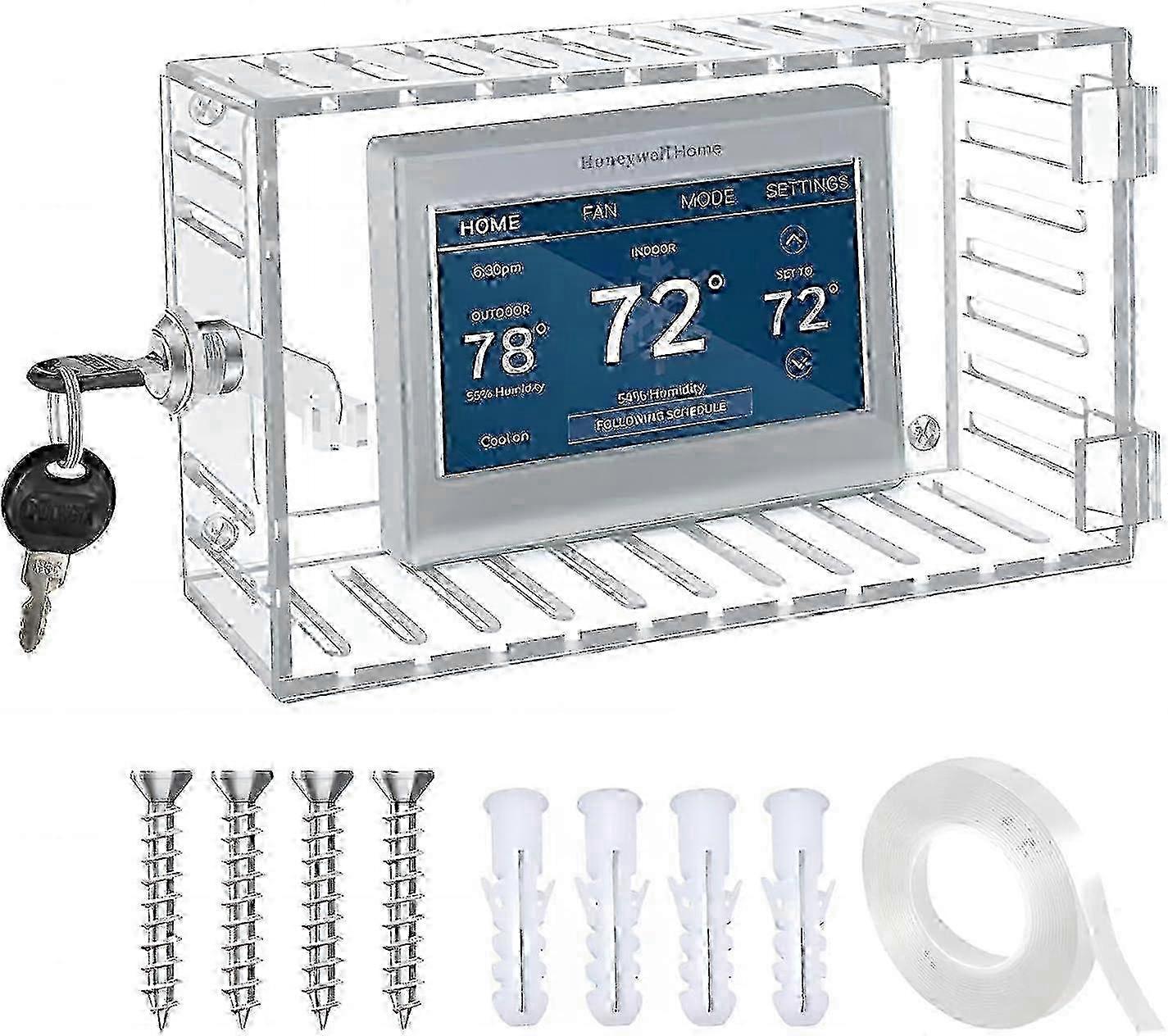 Clear Wall-Mounted Thermostat Lock Box