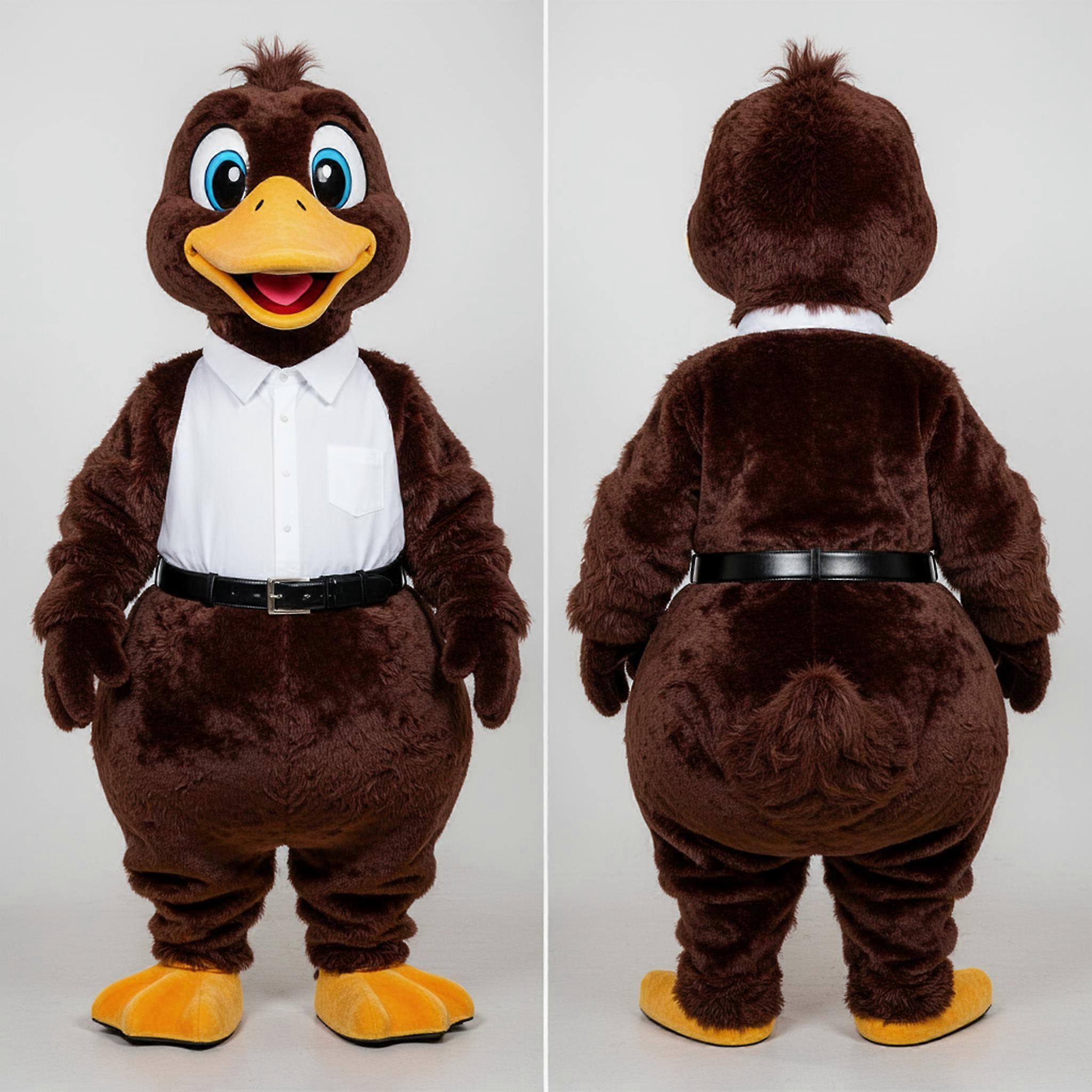 MASTICOT Deep Brown Fluffy Geese Mascot