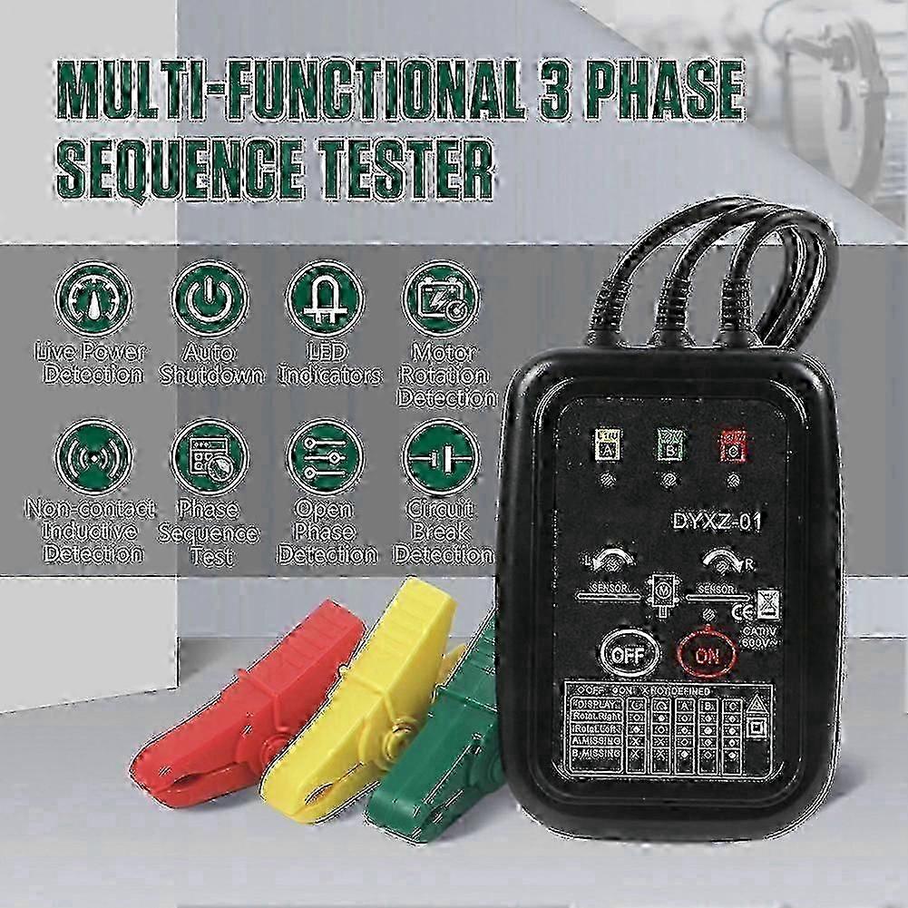 Non-Contact Voltage Tester with LED Display compatible with Phase Sequence Detection and 3-Phase Testing LX