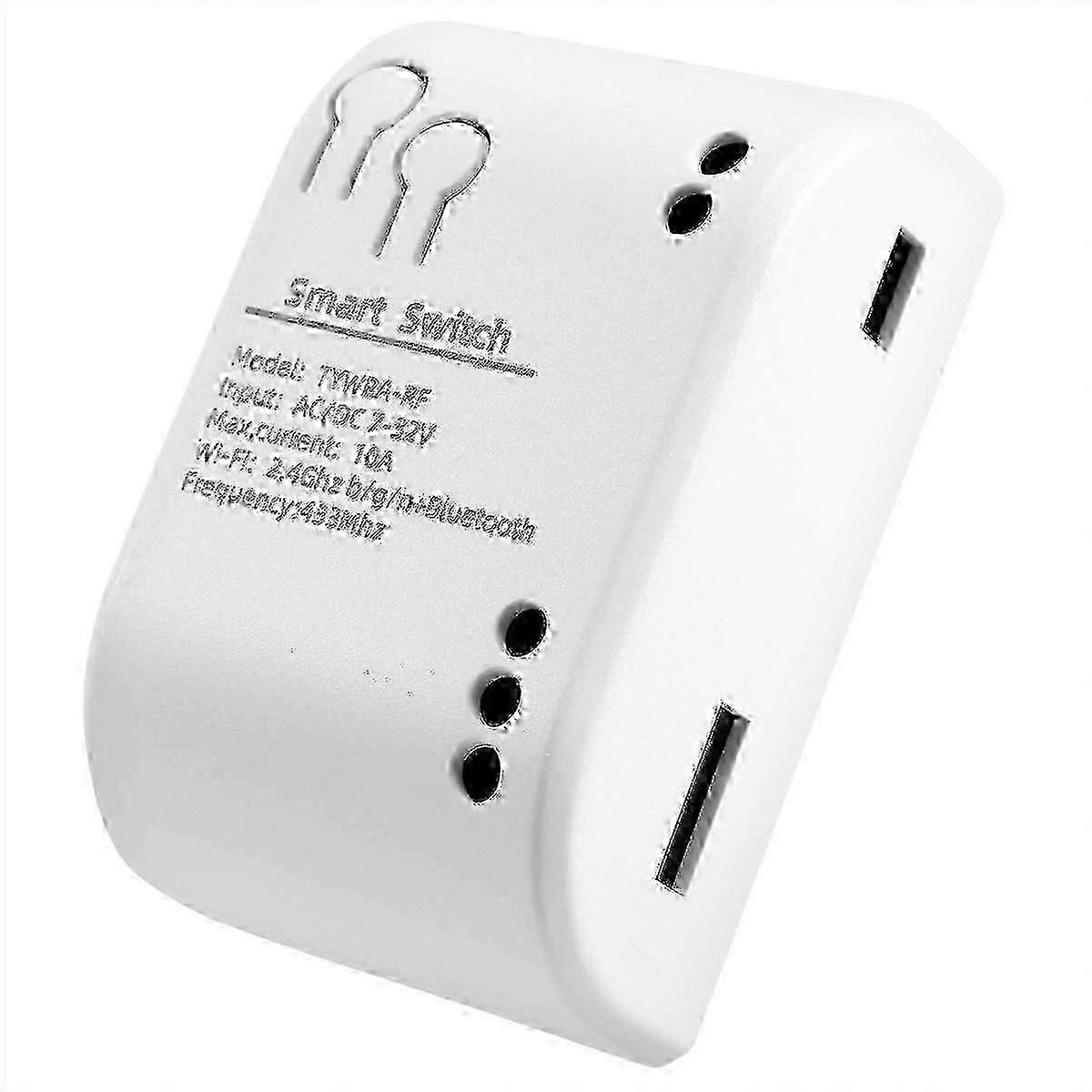 Smart WiFi Switch Module 1CH, 7-32V AC/DC Compatible, Tuya 433Mhz Remote Control Light Relay with 10A Self-Locking Function