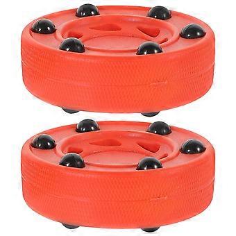 Puck Ball for Street Hockey, 2 Pieces. Professional nylon hockey pucks.