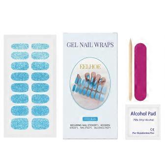 Soft Gel Glitter Nail Stickers Dark Blue
