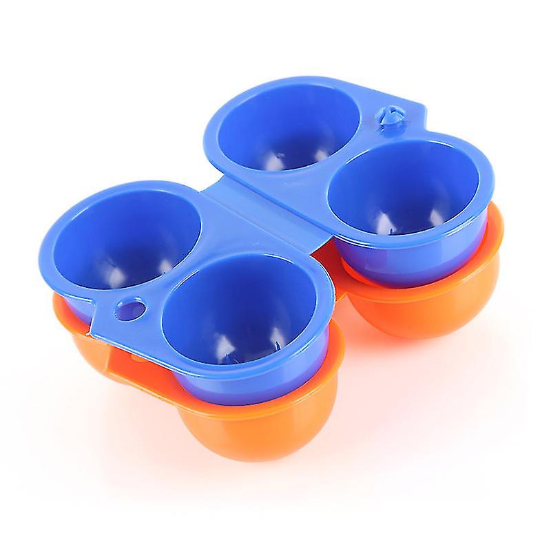 4 Pcs 2 Grids Snap Lock Egg Box Holder Portable Safe Plastic Eggs Storage Container