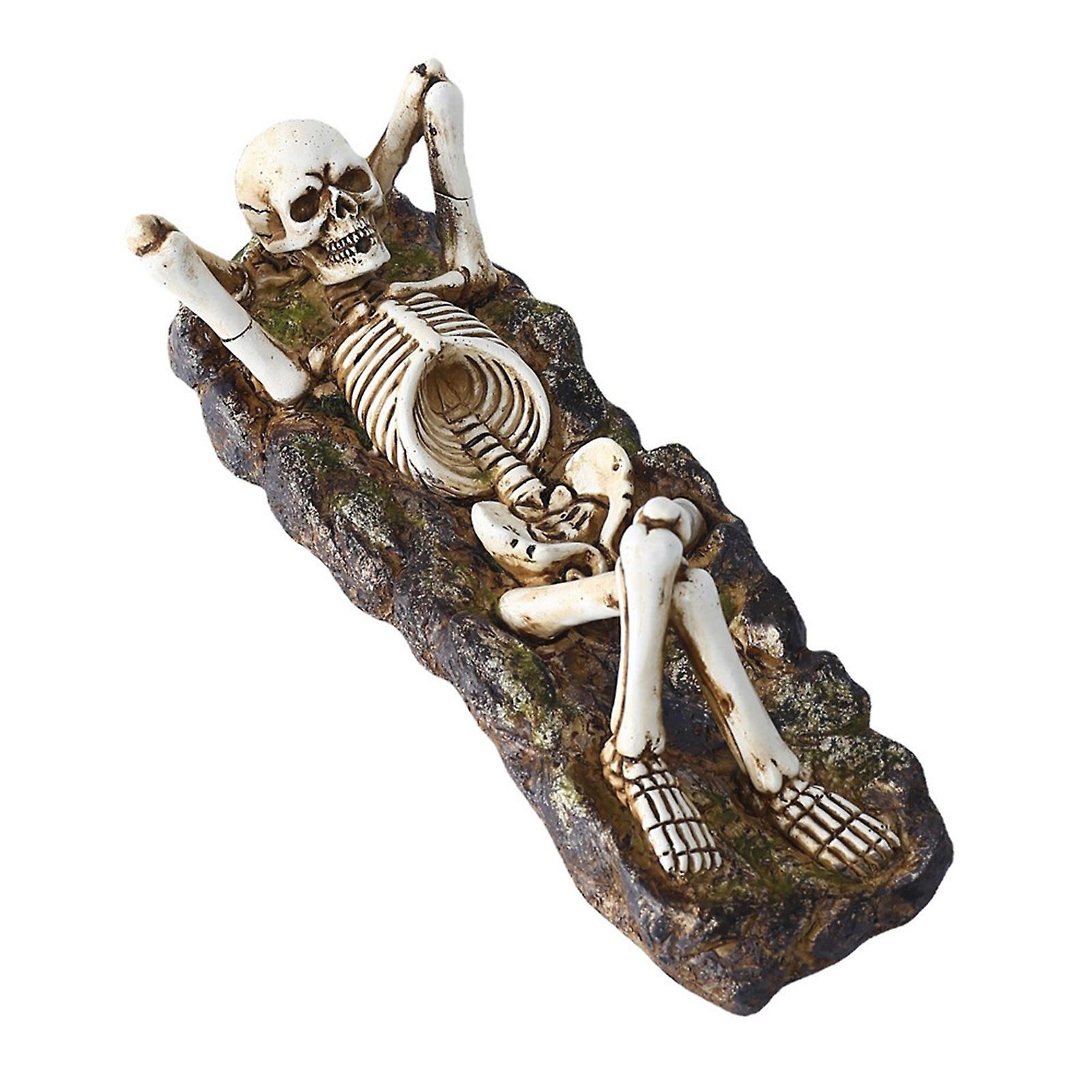 Halloween Skeleton Incense Stick Holder Creative Resin Statue Craft For Bar Party Desktop Decoration