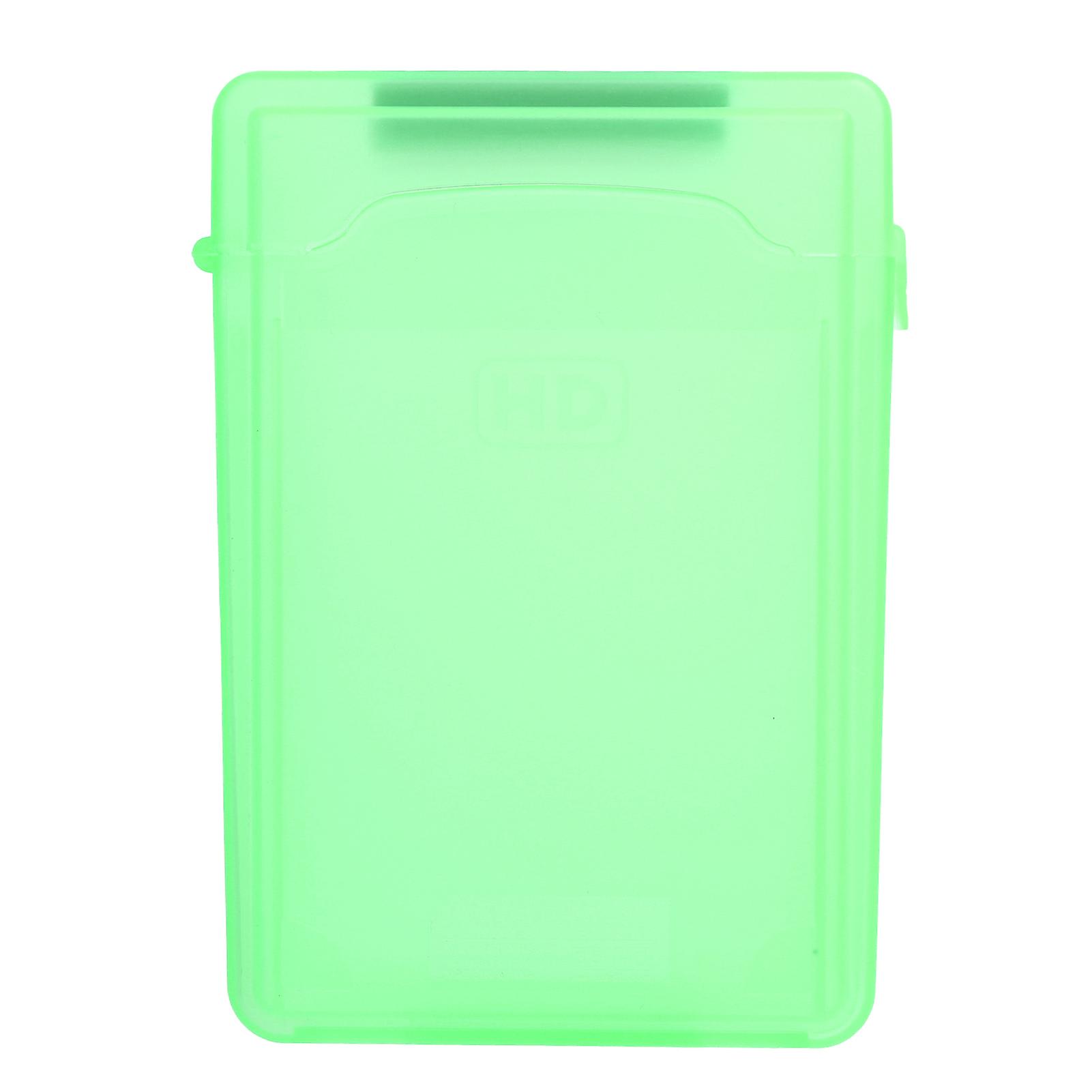 Hard Disk Protection Box 3.5in HDd SSD Shockproof Anti Static ABS Transparent Storage Case(Green )