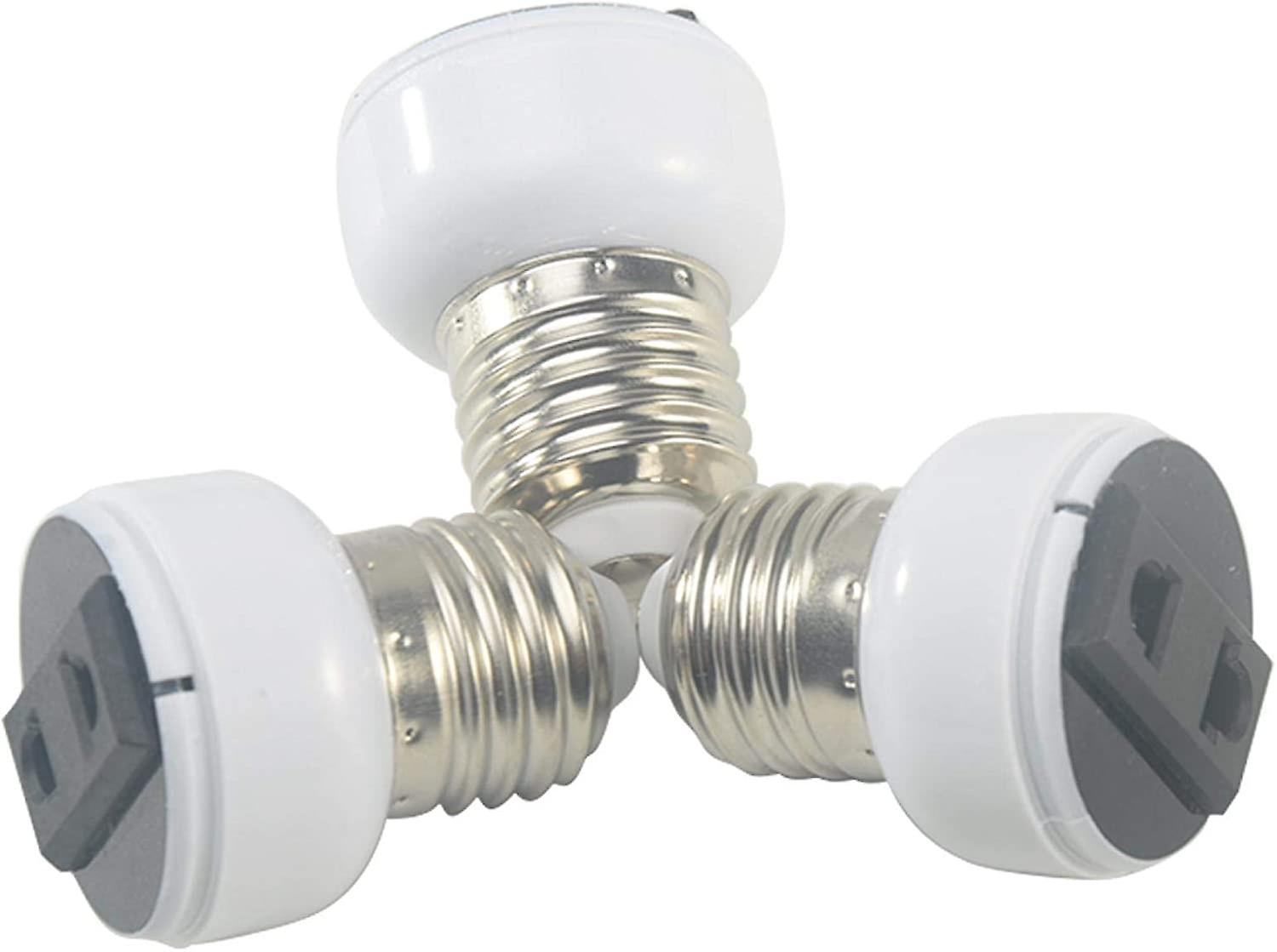 3PCS E27 E27 Light Bulb Socket, E27 Socket Adapter, Lamp Socket Accessory, White ABS, US/EU Lamp Socket