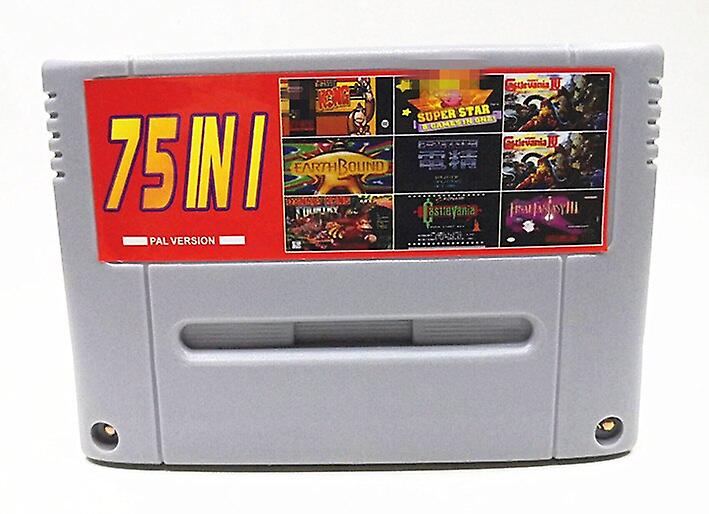 Super 75 In 1 Eur Version Chip Save With Game Clock Tower Final Game Fantasy Vi Dragon Quest I & Ii Secret Of Mana Terranigma