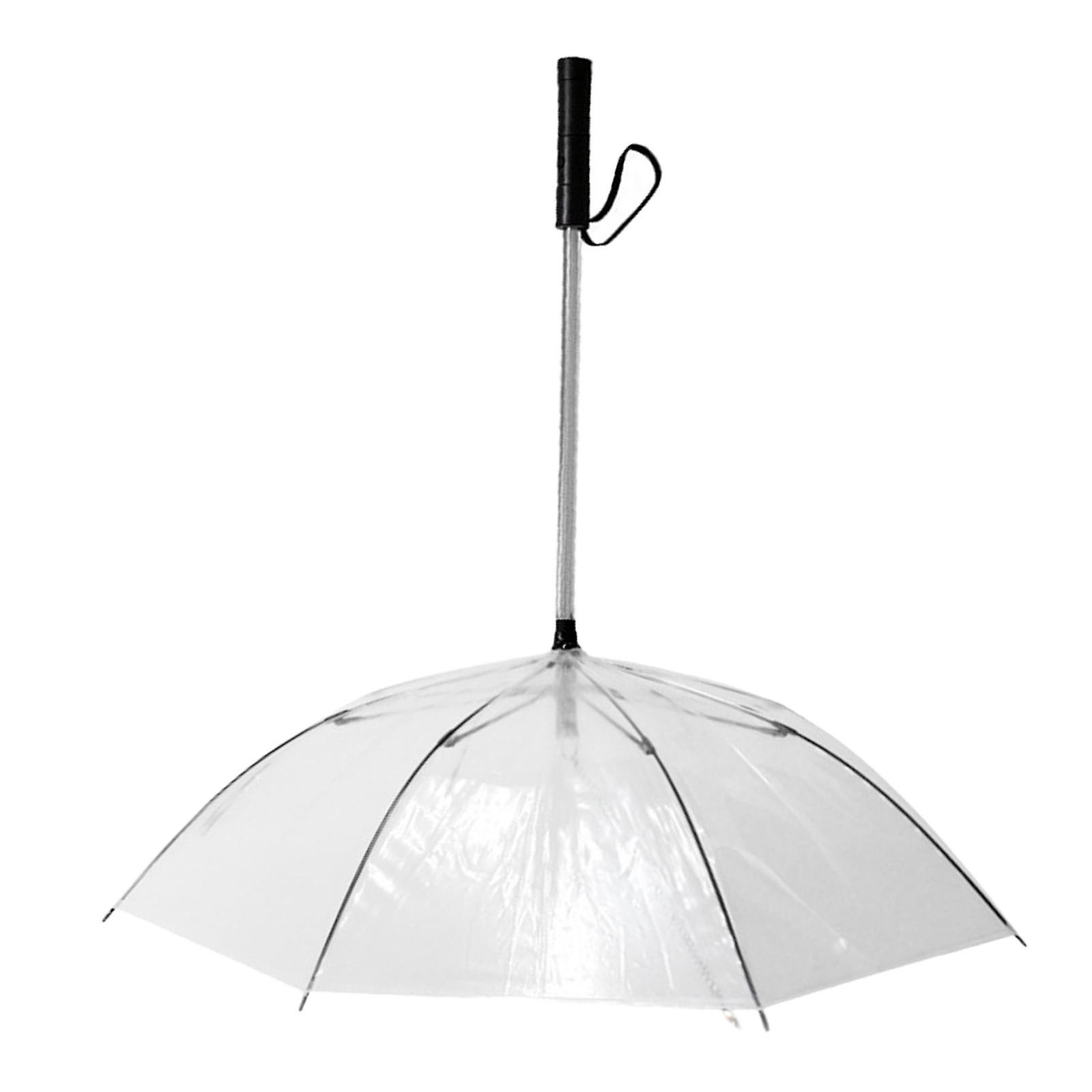 Pet Umbrella Built In Leash Dog Puppy Dry Walking Snow Rain Proof Clear