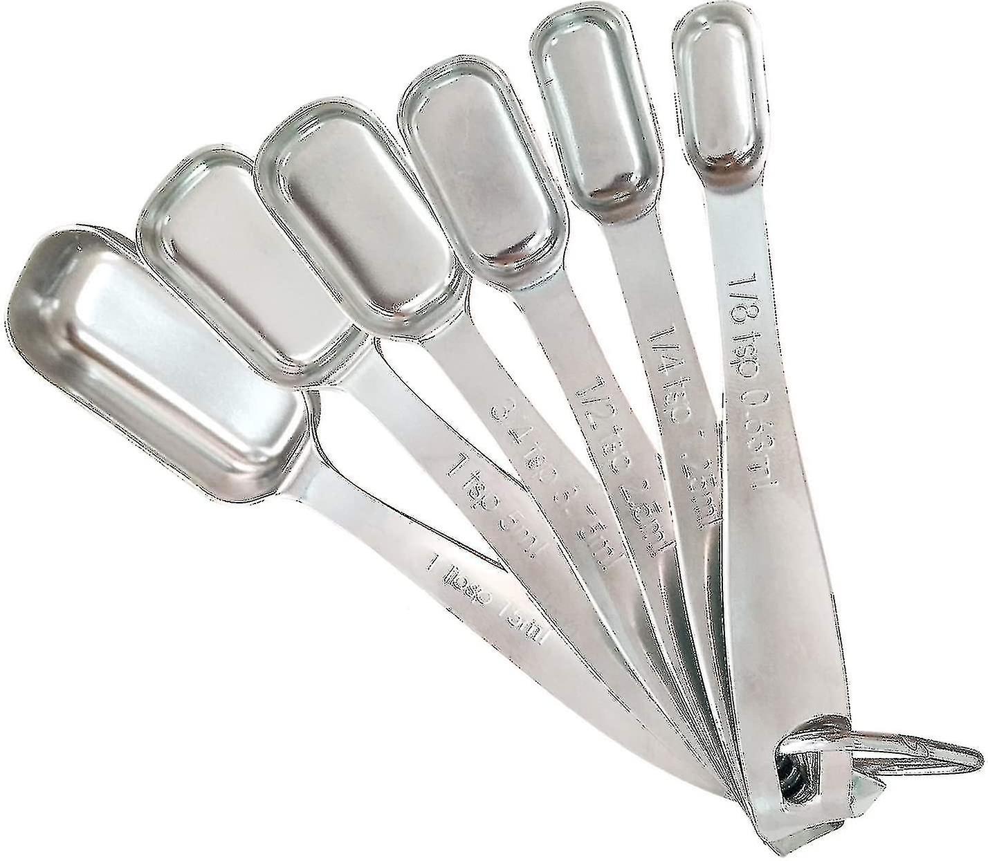 Set Of 6 Measuring Spoons In 18/8 Stainless Steel For Dry Or Liquid Condiments