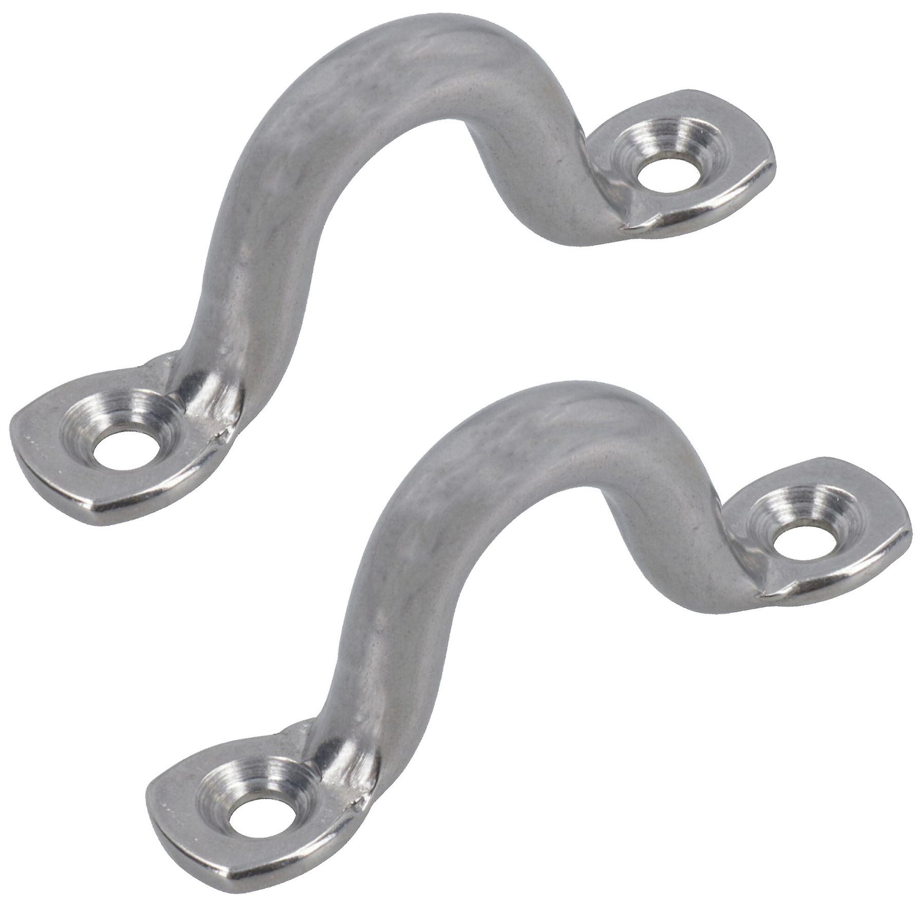 2 Pack 10mm Stainless Steel Wire Sheet Eye Tie Down Hook Strap 316 Marine Grade