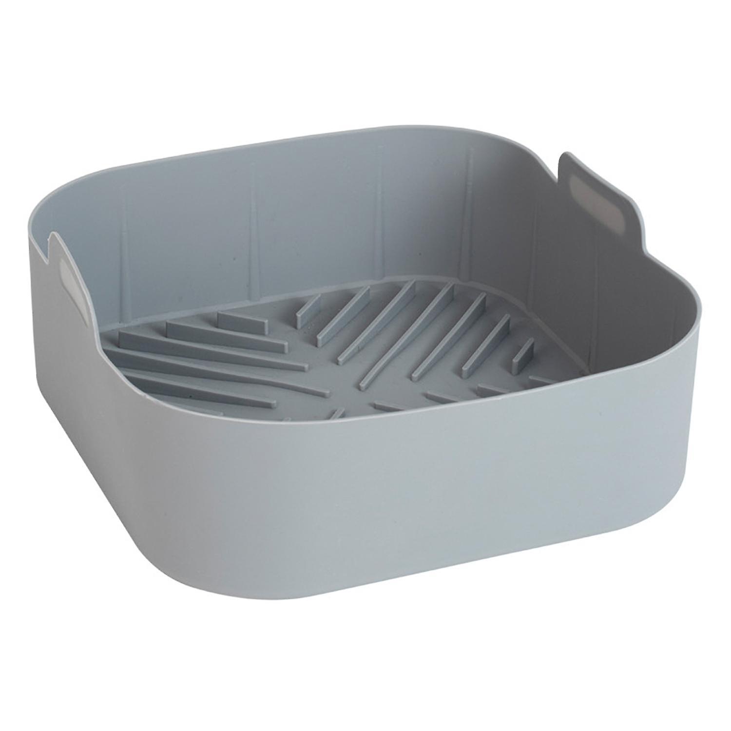 Air Fryers Liner Evenly Heated Silicone with Dual Handle Square Oven Baking Tray Kitchen Supply