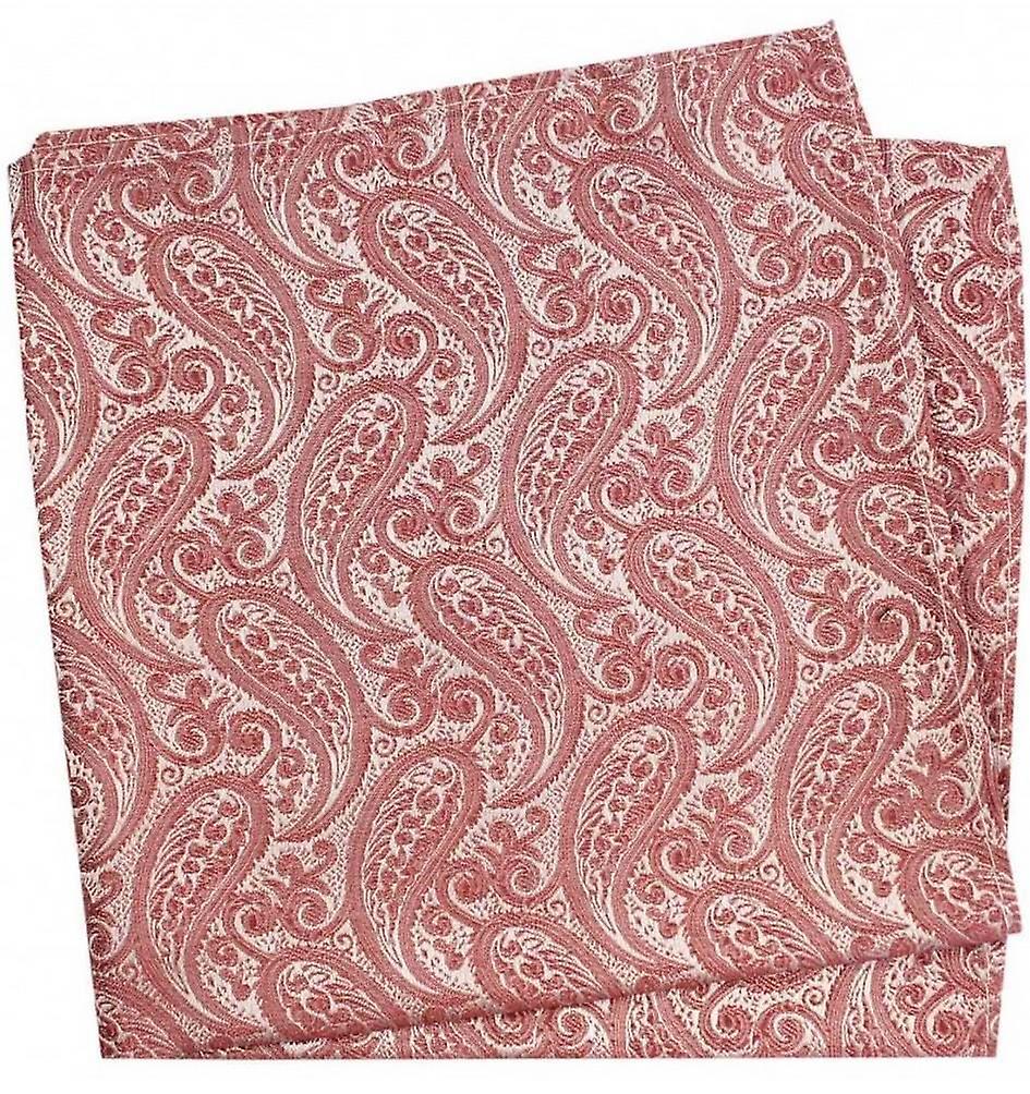 David Van Hagen Tonal Paisley Silk Handkerchief - Fuchsia Pink