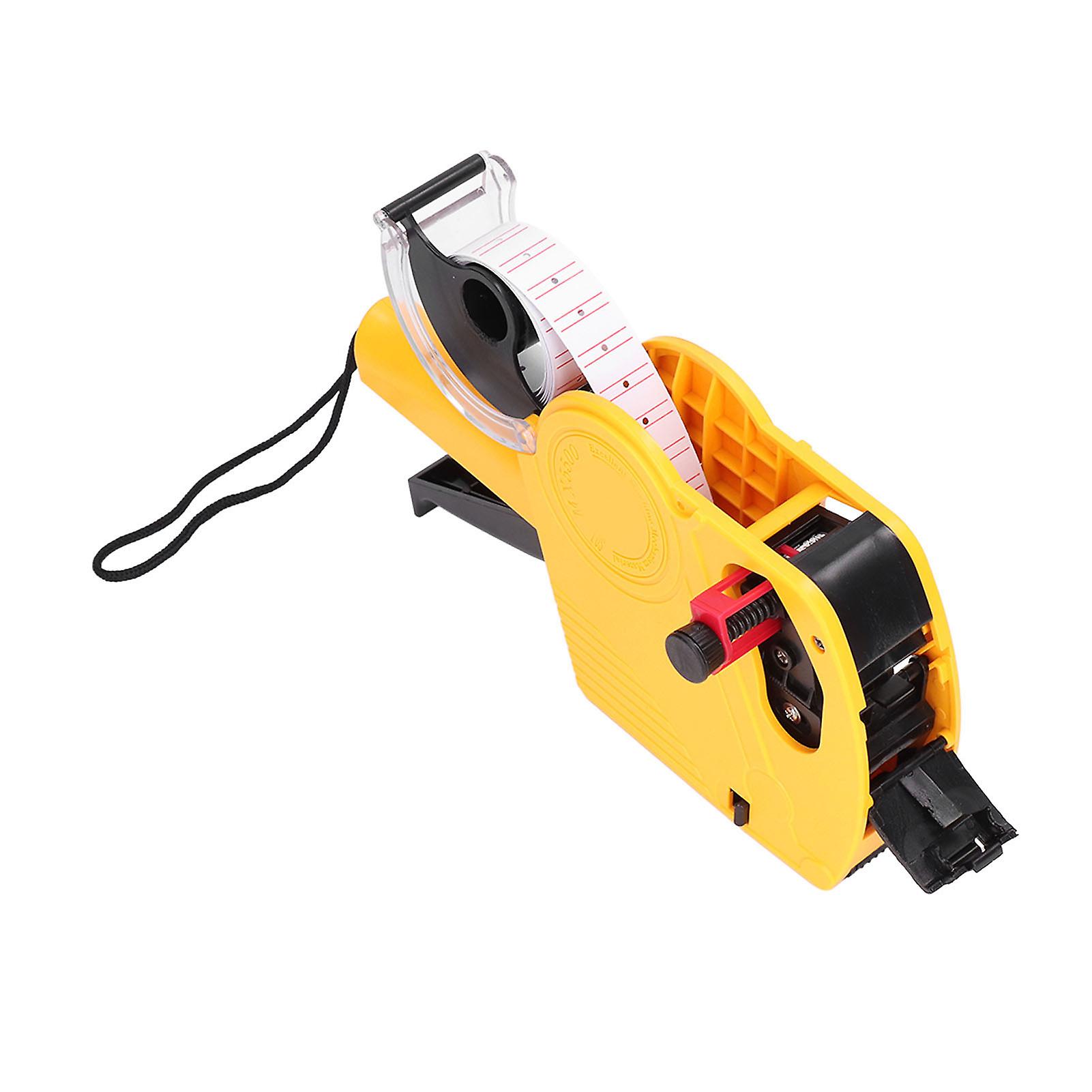 Manual Labeling Machine 8 Digits Price Tag Gun with Cartridge Portable Price Marking ToolYellow 