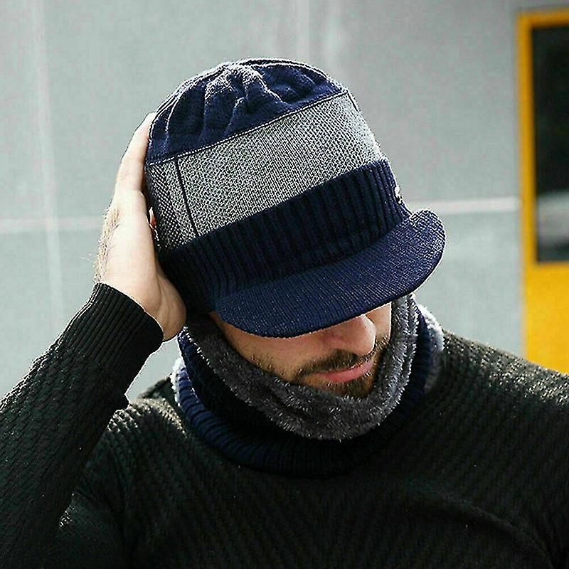 Janey&Rubbins Men's Knit Visor Brim Beanie - Fleece Lined Skull Cap For Winter & Ski, One Size Fits Most - View #7