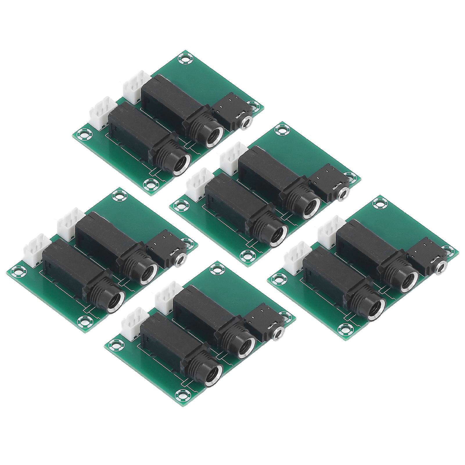 5Pcs Audio Adapter 6.5 6.35 6.3 to 2.54 Microphone Converter Board Module Set Kit