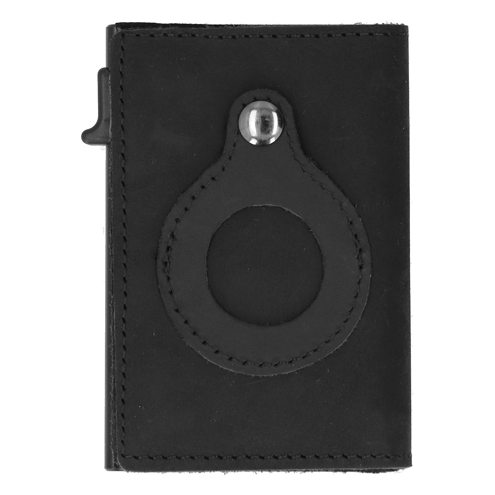 Leather Wallet Automatic Card Genuine Leather Cowhide Multi Functional Leather WalletBlack