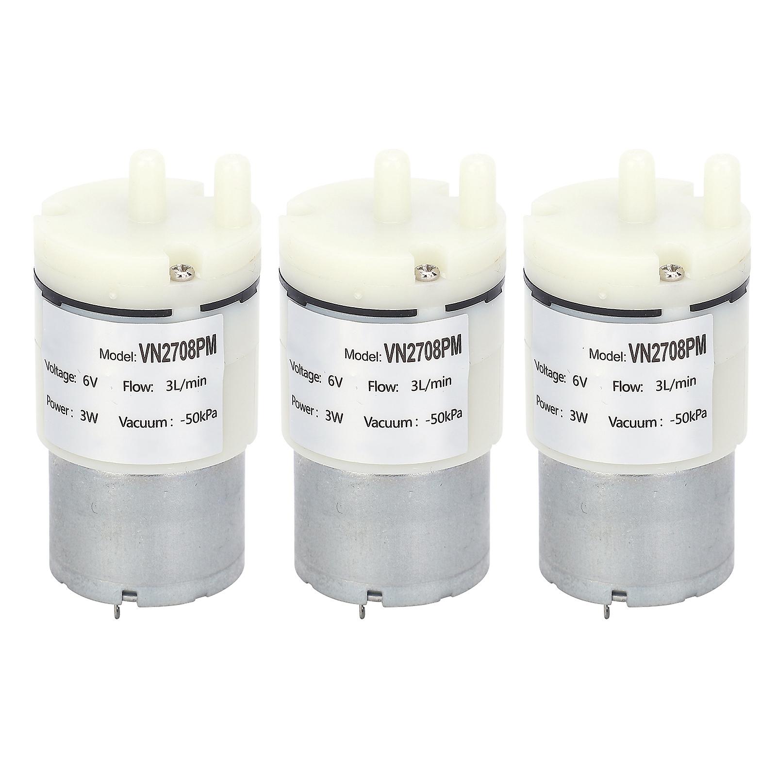 Ouitble Micro Air Pump 3Pcs Micro Diaphr Pump, Mini Vacuum Water Air Motor, DC 6V for Fish Tank, Compact Design, Efficient Performance, VN2708PM