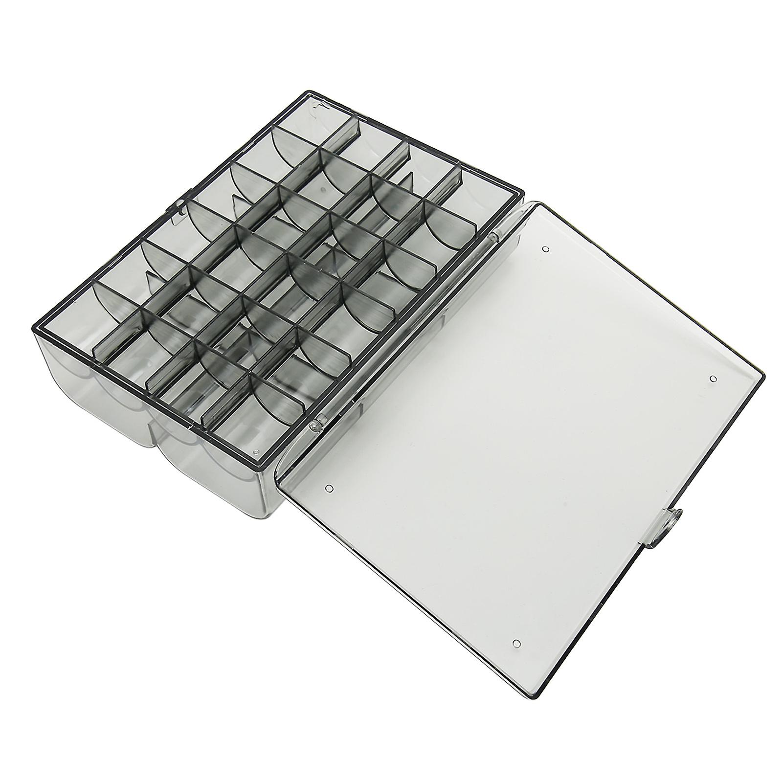 Earring Organizer Box 30 Compartments Large Capacity Black Acrylic