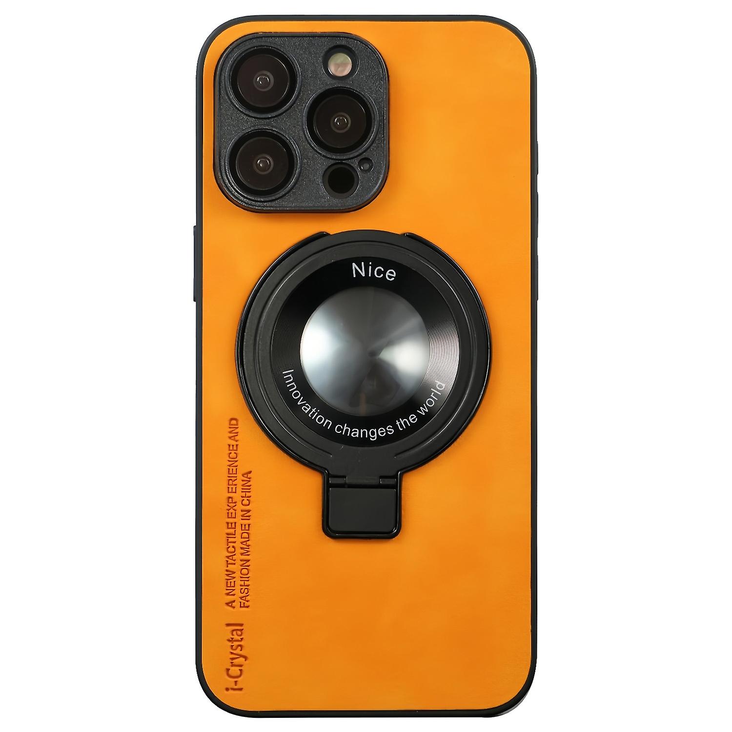 Lambskin Phone Case with Holder For iPhone 14 Pro