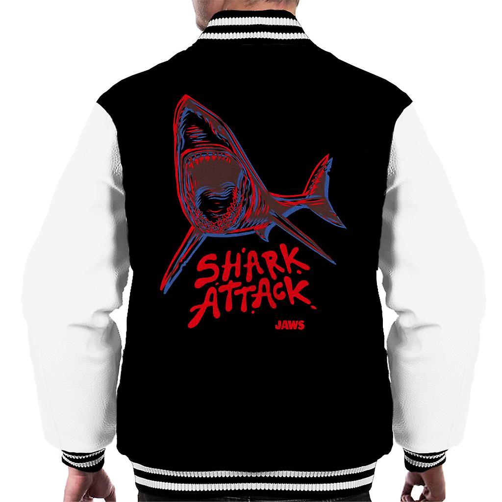Jaws Neon Shark Attack Men's Varsity Jacket