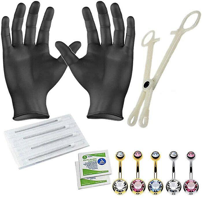 Professional piercing kit multicolor steel 14g body piercing set 13 pcs bj51831