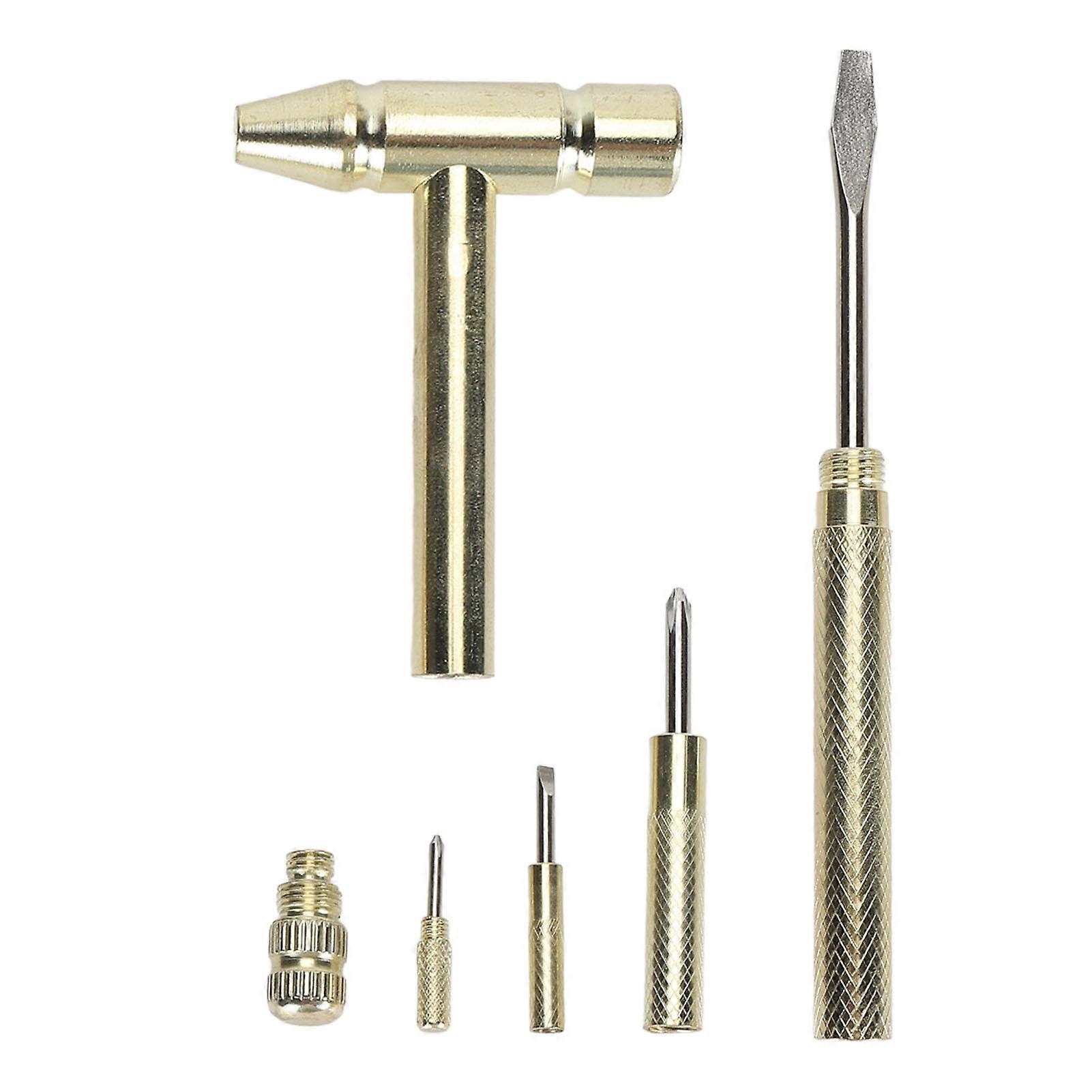 6 in 1 Multifunctional Mini Hammer Combination Repair Tool with Screwdriver Wrench Function for Electronic Maintenance