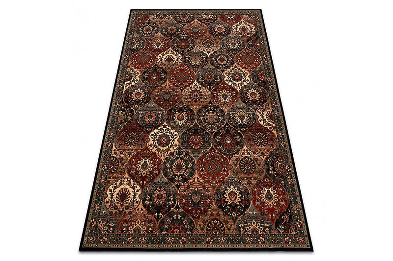 Wool carpet KASHQAI 4373 500 oriental, trellis green / claret 