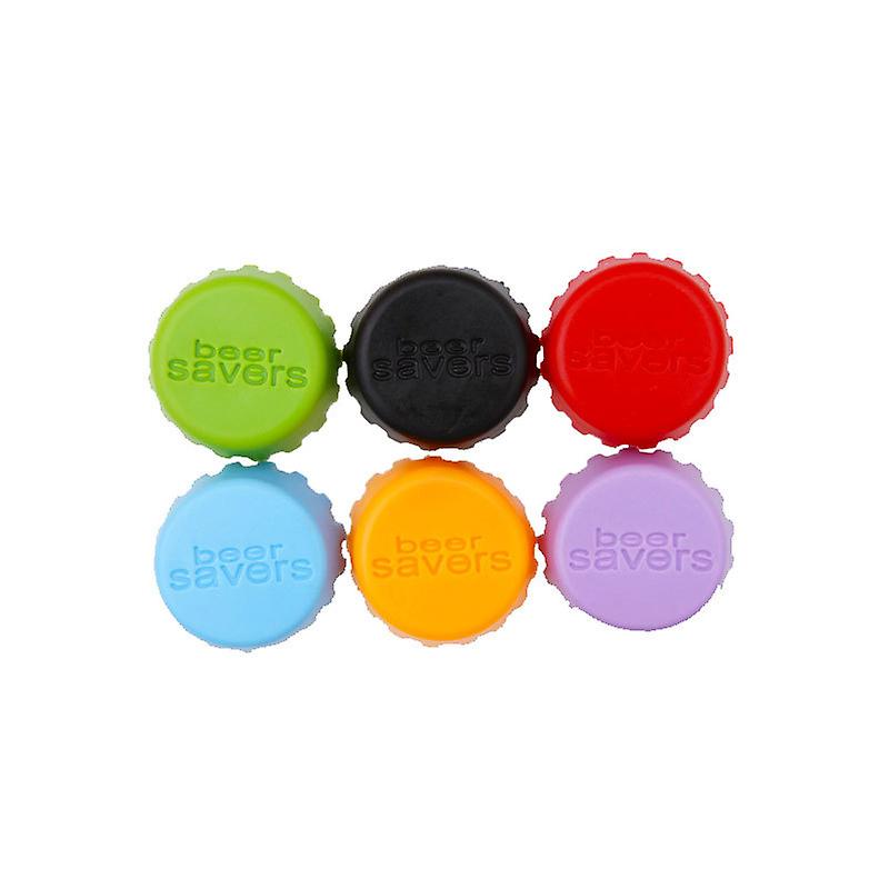 6-Pack Bottle Caps in Silicone - "Beer Saver" Different Colors