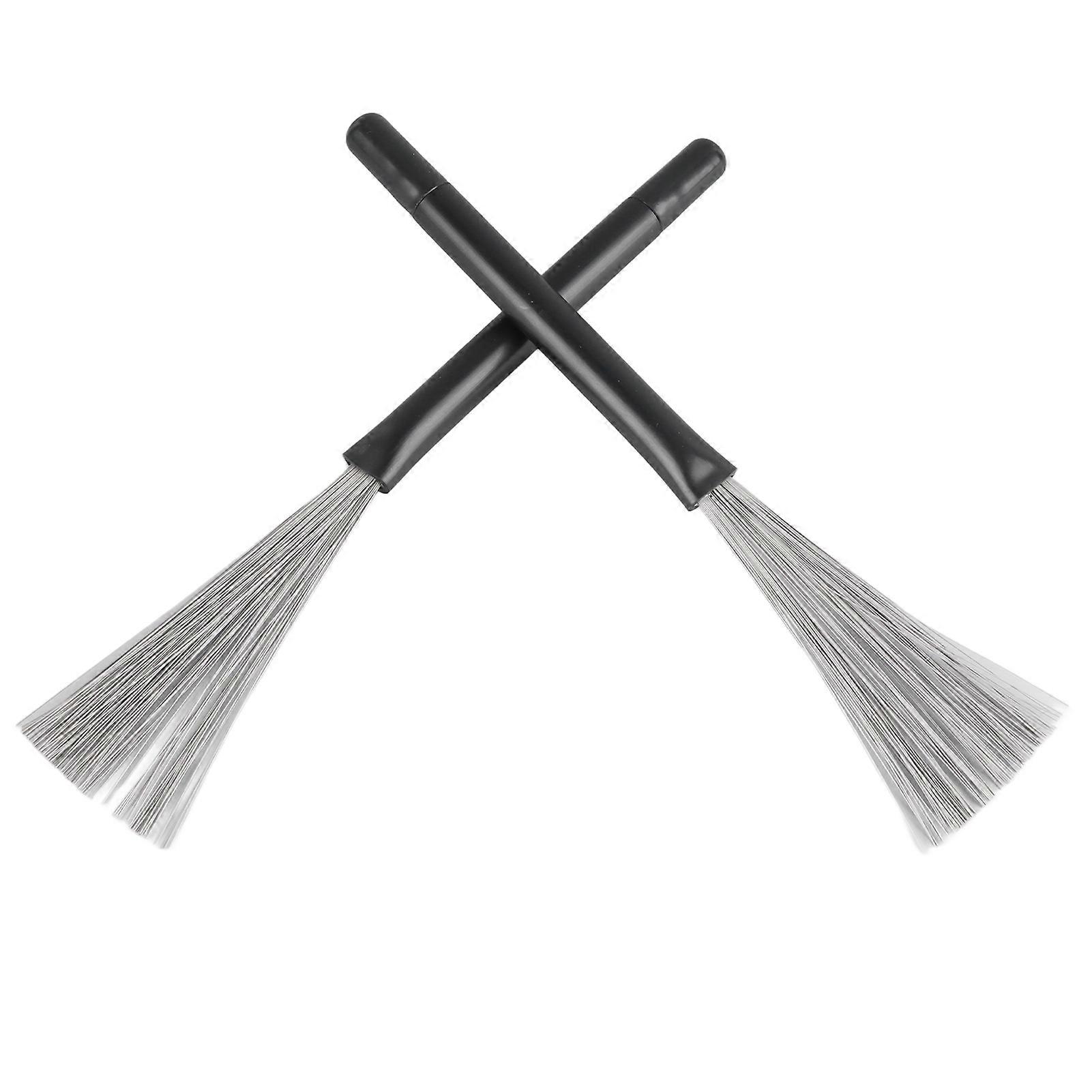 2PCS Telescopic Steel Wire Drum Brushes with Rubber Grip