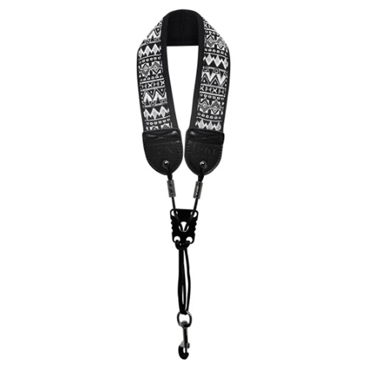 Adjustable EVA Cotton Saxophone Neck Strap for High Alto Saxophone Universal Black and White