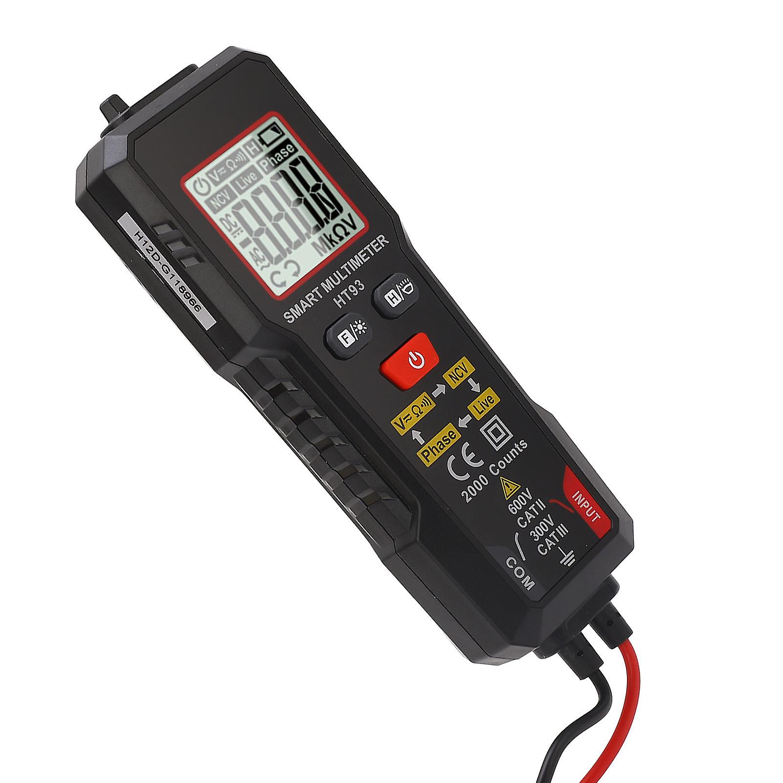 Digital Multimeter Voltage Tester 4000 Counts High Accuracy Phase Sequence Live Wire Automatic Recognition HT93 