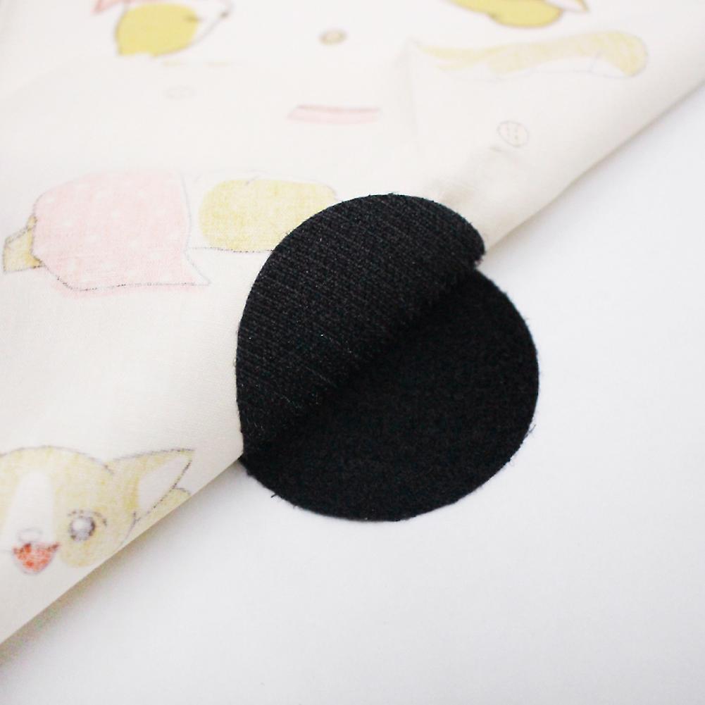 50Pcs Seamless Double-Sided Hook and Loop Fasteners Bed Sheet Carpet Fixed Stickers(Black )