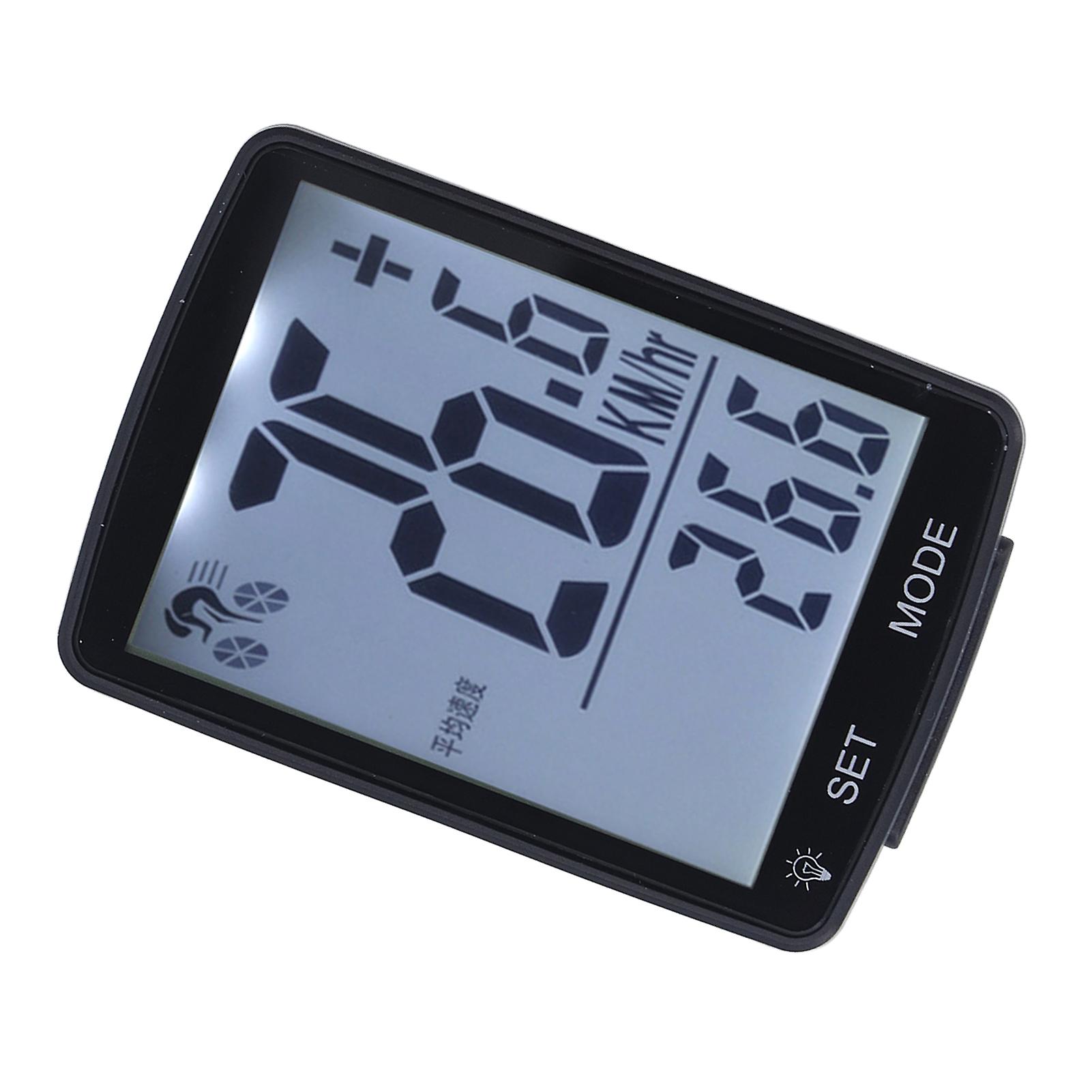 Bicycle Speedometer Wireless Cycle Computer Waterproof Cycling Odometer 2.8in Screen LED Backlit Black with White Light 