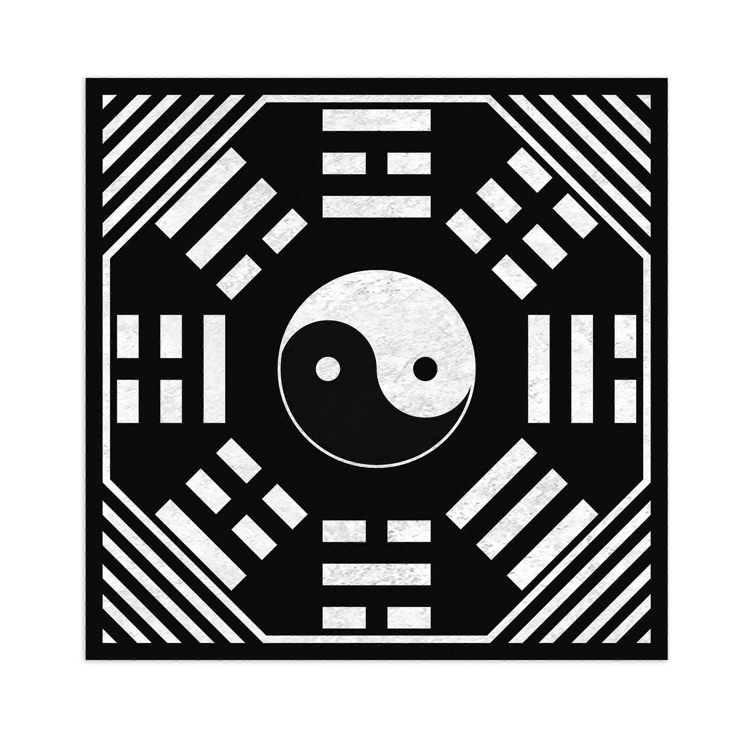 Ching Trigrams Taoism Decorative Square Rug