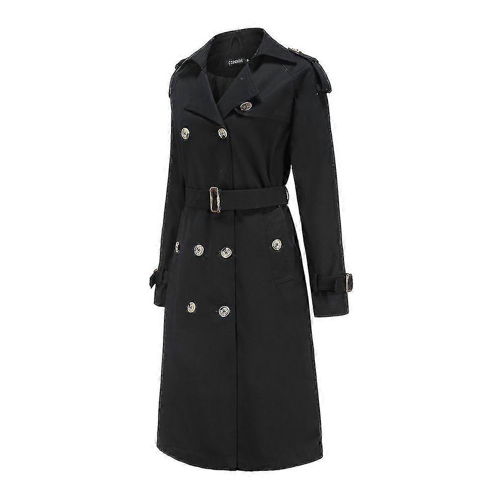 Women's Cream Double Breasted Trench Coat with Belt
