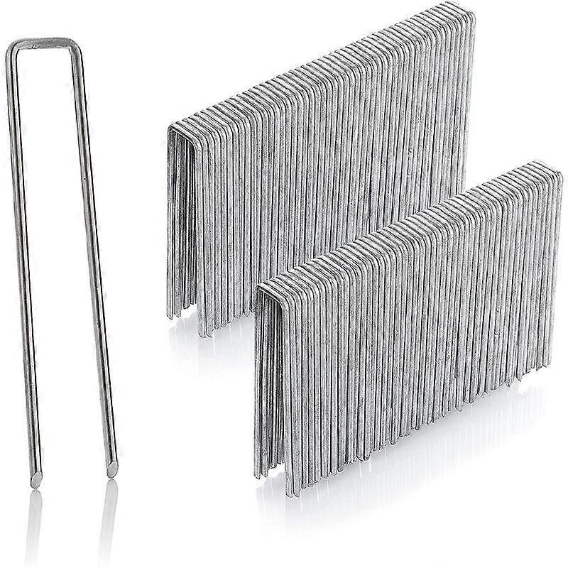 Pack of 100 Galvanised Steel Fixing Posts for Very Hard Floors - Spikes for Mesh - Length 200 mm, Width 40 mm, Thickness 2.5 mm Flat Head