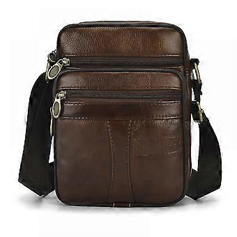 Saco Crossbody Masculino Couro Genuíno Pequeno (marrom), Masculino Crossbody Bag Shoulder Bag Vintage Business Bags Crossbody Mochilas