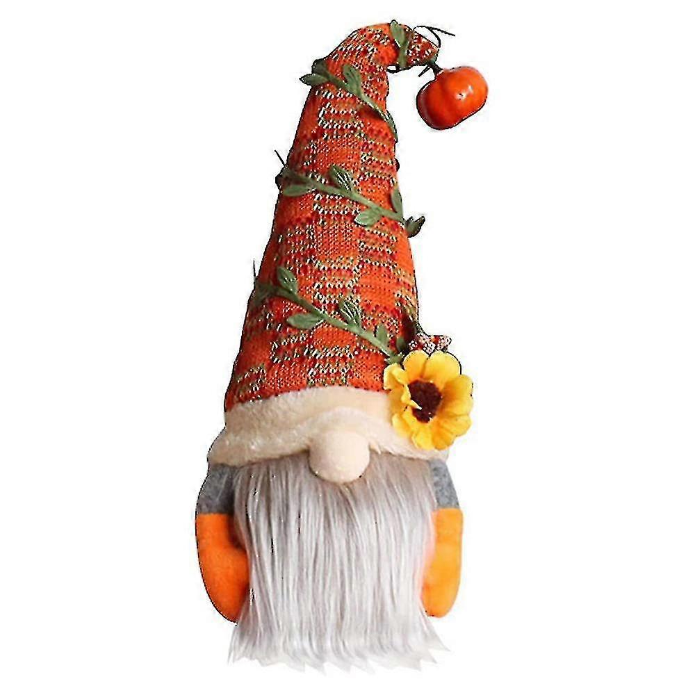 Pumpkin Sunflower Faceless Dolls Pose For A Doll