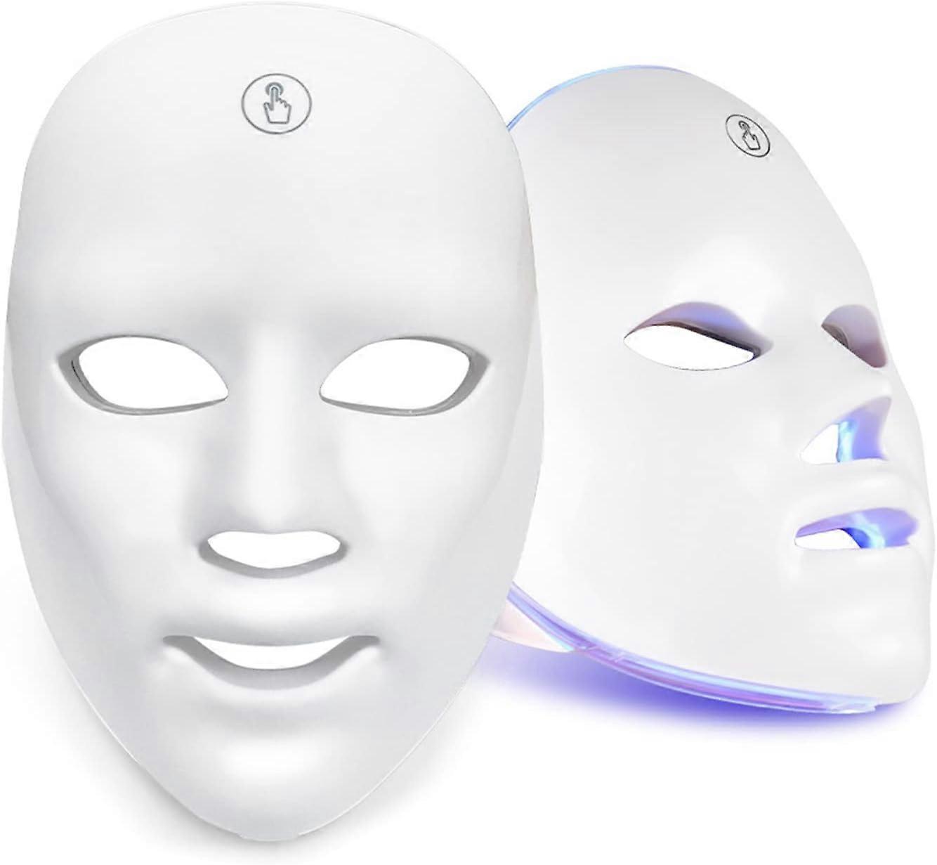 מסכת פנים לטיפול באור LED, 7 צבעים מסכת טיפול באור מסכת טיפול בפוטון יופי לעור הפנים R